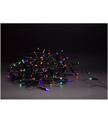 5 meter utomhus LED juleljusslinga - Batteri, IP44, timer, 50 LED, multicolor