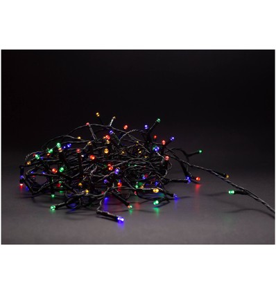 Outlet: 5 meter utomhus LED juleljusslinga - Batteri, IP44, timer, 50 LED, multicolor