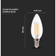 V-Tac 4W LED kronljus - Filament, varmvit, E14