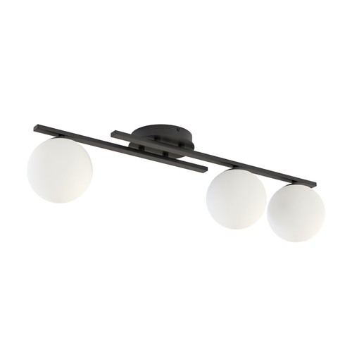 Kairo 3 Svart/Opal taklampa - Ø14 cm, E14, 230V, utan ljuskälla