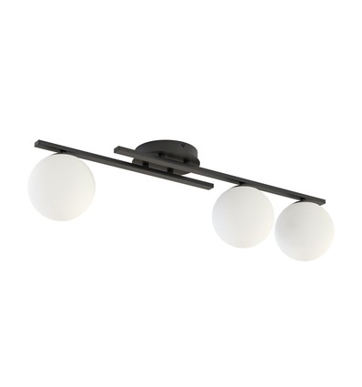 Kairo 3 Svart/Opal taklampa - Ø14 cm, E14, 230V, utan ljuskälla