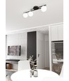 Kairo 3 Svart/Opal taklampa - Ø14 cm, E14, 230V, utan ljuskälla