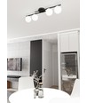 Kairo 4 Svart/Opal taklampa - Ø14 cm, E14, 230V, utan ljuskälla