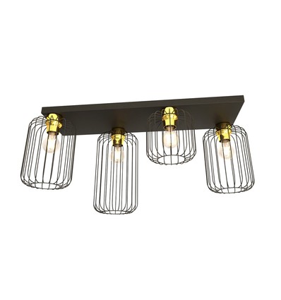 Barn 4 Svart/Guld taklampa - Ø16 cm, E27, 230V, utan ljuskälla