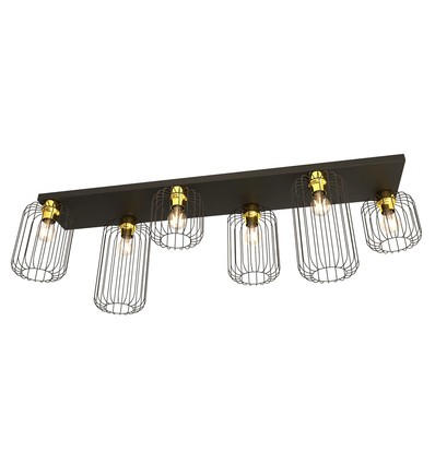 Barn 6 Svart/Guld taklampa - Ø16 cm, E27, 230V, utan ljuskälla
