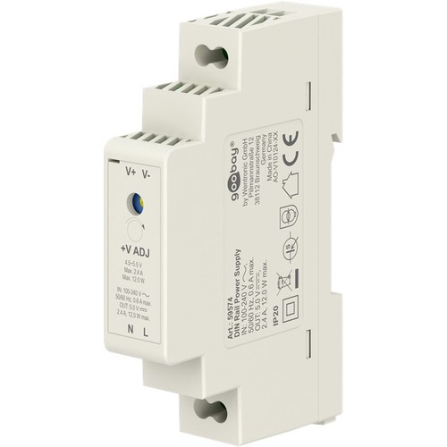 5V 12W DIN-skena strömförsörjning - 5V DC, 2,4A