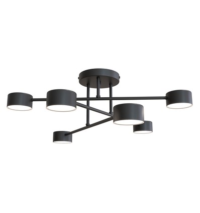 Halo 6 Svart taklampa - GX53, 230V, utan ljuskälla
