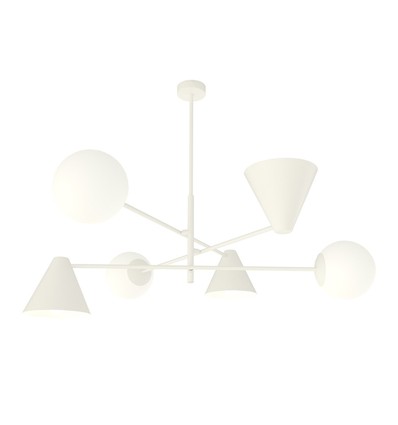 Hermes 6 Vit ljuskrona - Ø15 cm, E14, 230V, utan ljuskälla