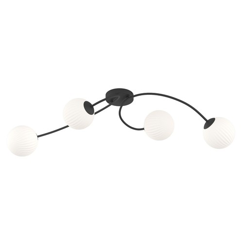 Vibra 4 Svart/Opal taklampa - Ø15 cm, E14, 230V, utan ljuskälla