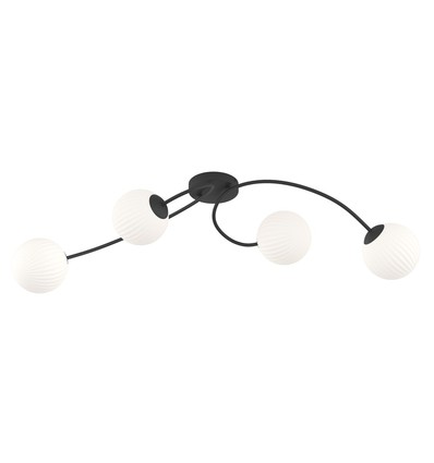 Vibra 4 Svart/Opal taklampa - Ø15 cm, E14, 230V, utan ljuskälla