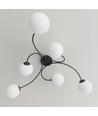 Vibra 6 Svart/Opal taklampa - Ø15 cm, E14, 230V, utan ljuskälla