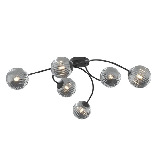 Vibra 6 Svart/Grafit taklampa - Ø15 cm, E14, 230V, utan ljuskälla