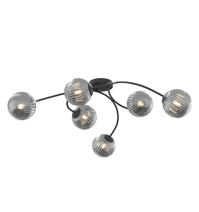 Vibra 6 Svart/Grafit taklampa - Ø15 cm, E14, 230V, utan ljuskälla