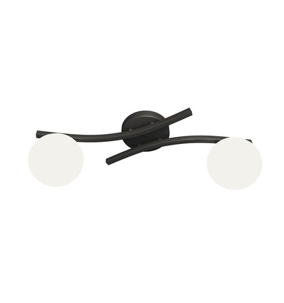 Opus 2 Svart/Opal taklampa - Ø15 cm, E14, 230V, utan ljuskälla