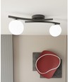 Opus 2 Svart/Opal taklampa - Ø15 cm, E14, 230V, utan ljuskälla