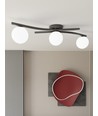 Opus 3 Svart/Opal taklampa - Ø15 cm, E14, 230V, utan ljuskälla