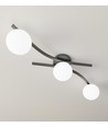 Opus 3 Svart/Opal taklampa - Ø15 cm, E14, 230V, utan ljuskälla