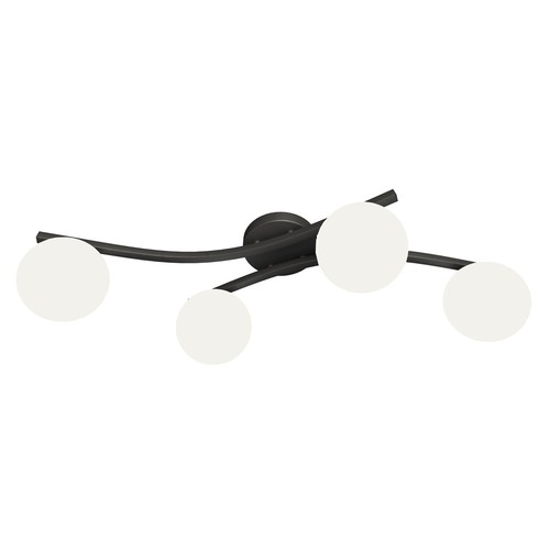 Opus 4 Svart/Opal taklampa - Ø15 cm, E14, 230V, utan ljuskälla