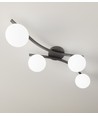 Opus 4 Svart/Opal taklampa - Ø15 cm, E14, 230V, utan ljuskälla
