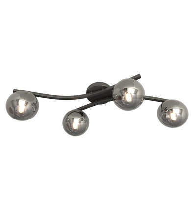 Opus 4 Svart/Grafit taklampa - Ø15 cm, E14, 230V, utan ljuskälla