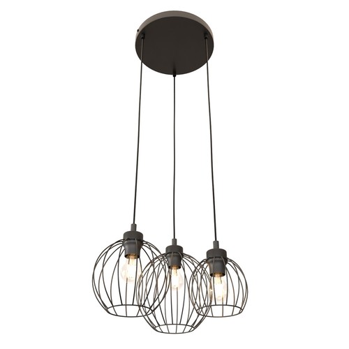 Nando 3PREM Svart pendellampa - Ø24 cm, E27, 230V, utan ljuskälla