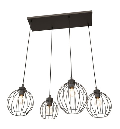 Nando 4 Svart pendellampa - Ø24 cm, E27, 230V, utan ljuskälla