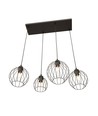 Nando 4 Svart pendellampa - Ø24 cm, E27, 230V, utan ljuskälla