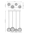 Nando 4 Svart pendellampa - Ø24 cm, E27, 230V, utan ljuskälla