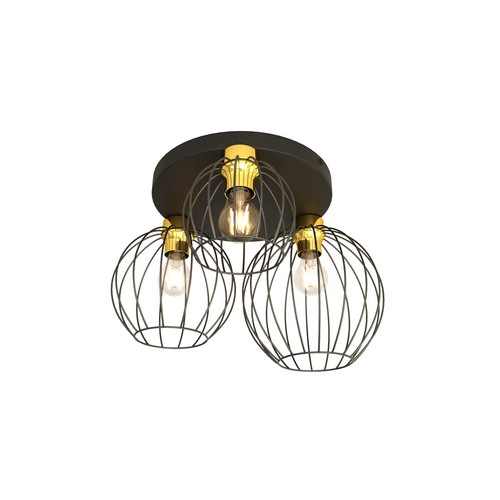 Nest 3PREM Svart/Guld taklampa - Ø24 cm, E27, 230V, utan ljuskälla