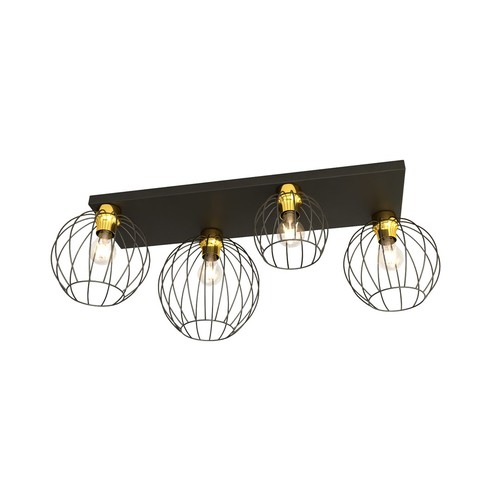 Nest 4 Svart/Guld taklampa - Ø24 cm, E27, 230V, utan ljuskälla
