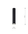 Tecno 1M Svart taklampa - GU10, 230V, utan ljuskälla