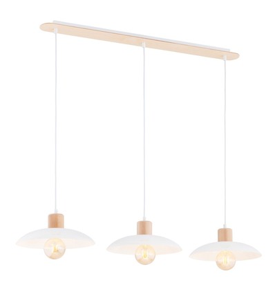 Kobe 3 Vit takkrona - Ø30 cm, E27, 230V, utan ljuskälla