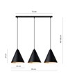 Rebel 3 Svart/Guld pendellampa - Ø23,5 cm, E27, 230V, utan ljuskälla