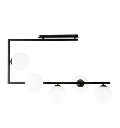 Soma 5 Svart/Opal taklampa - Ø14 cm, E14, 230V, utan ljuskälla