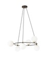 Azura 6 Svart/Opal pendellampa - Ø14 cm, E14, 230V, utan ljuskälla