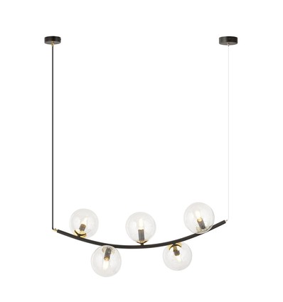 Ritz 5 Svart/Transparent pendellampa - Ø14 cm, E14, 230V, utan ljuskälla