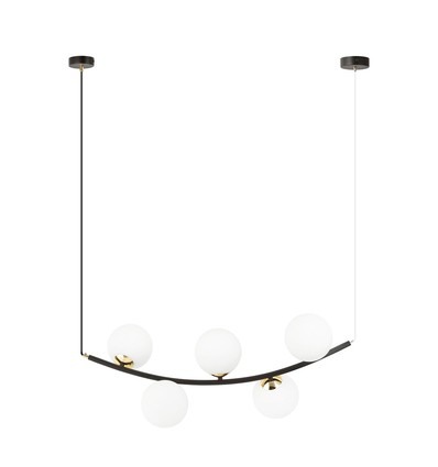 Ritz 5 Svart/Opal pendellampa - Ø14 cm, E14, 230V, utan ljuskälla