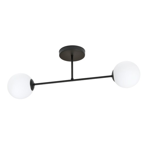 Roma 2 Svart/Opal taklampa - Ø14 cm, E14, 230V, utan ljuskälla