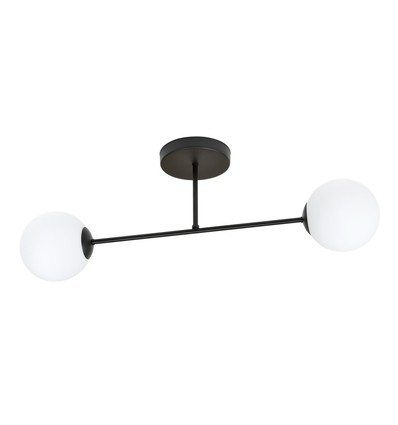 Roma 2 Svart/Opal taklampa - Ø14 cm, E14, 230V, utan ljuskälla