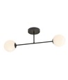 Roma 2 Svart/Opal taklampa - Ø14 cm, E14, 230V, utan ljuskälla