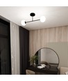 Roma 2 Svart/Opal taklampa - Ø14 cm, E14, 230V, utan ljuskälla