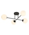 Roma 4 Svart/Opal taklampa - Ø14 cm, E14, 230V, utan ljuskälla