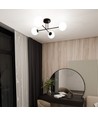 Roma 4 Svart/Opal taklampa - Ø14 cm, E14, 230V, utan ljuskälla