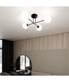 Roma 4 Svart/Opal taklampa - Ø14 cm, E14, 230V, utan ljuskälla
