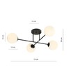 Roma 4 Svart/Opal taklampa - Ø14 cm, E14, 230V, utan ljuskälla