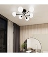 Roma 6 Svart/Opal taklampa - Ø14 cm, E14, 230V, utan ljuskälla