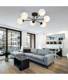 Roma 6 Svart/Opal taklampa - Ø14 cm, E14, 230V, utan ljuskälla