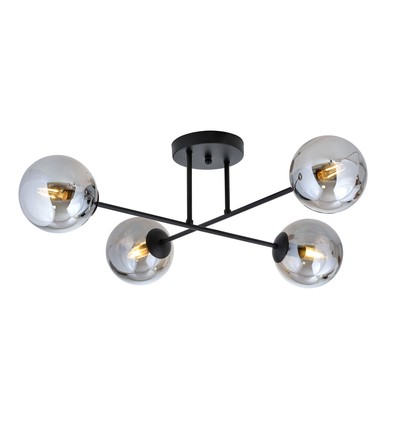 Roma 4 Svart/Grafit taklampa - Ø14 cm, E14, 230V, utan ljuskälla