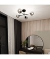 Roma 4 Svart/Grafit taklampa - Ø14 cm, E14, 230V, utan ljuskälla