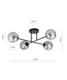 Roma 4 Svart/Grafit taklampa - Ø14 cm, E14, 230V, utan ljuskälla
